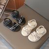 Girls' Sandals2026Summer new style little girl's rhinestone open-toe soft-soled princess sandals student beach shoes