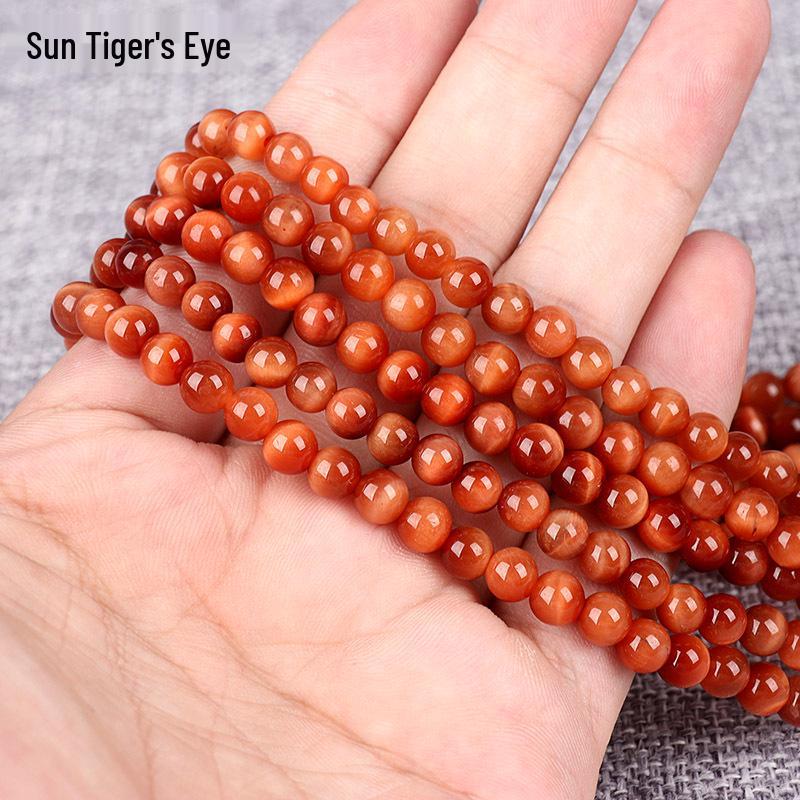 Multi-Gem Tiger Eye Beads: Yellow, Red, Gold, Sun