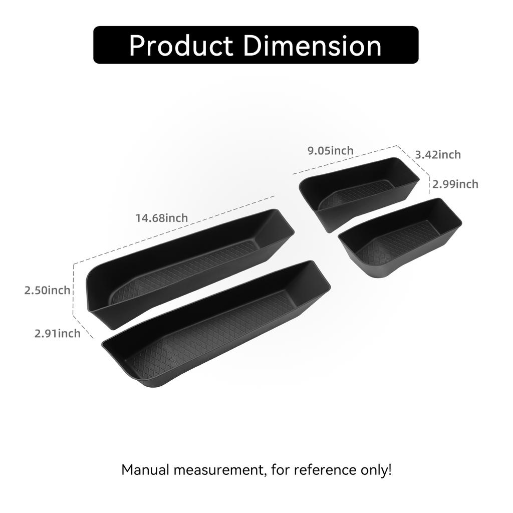 Smabee for Xpeng P7+ 2024-2026 Front Rear Door Storage Tray Car Door Handle Storage Box Organizer TPE Car Accessories Black 4pcs