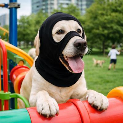 Elastic Dog Face Mask Breathable Soft Warm Pet Head Cover Comfortable Anti-Freezing Dog Calming Earmuffs Outdoor Activity