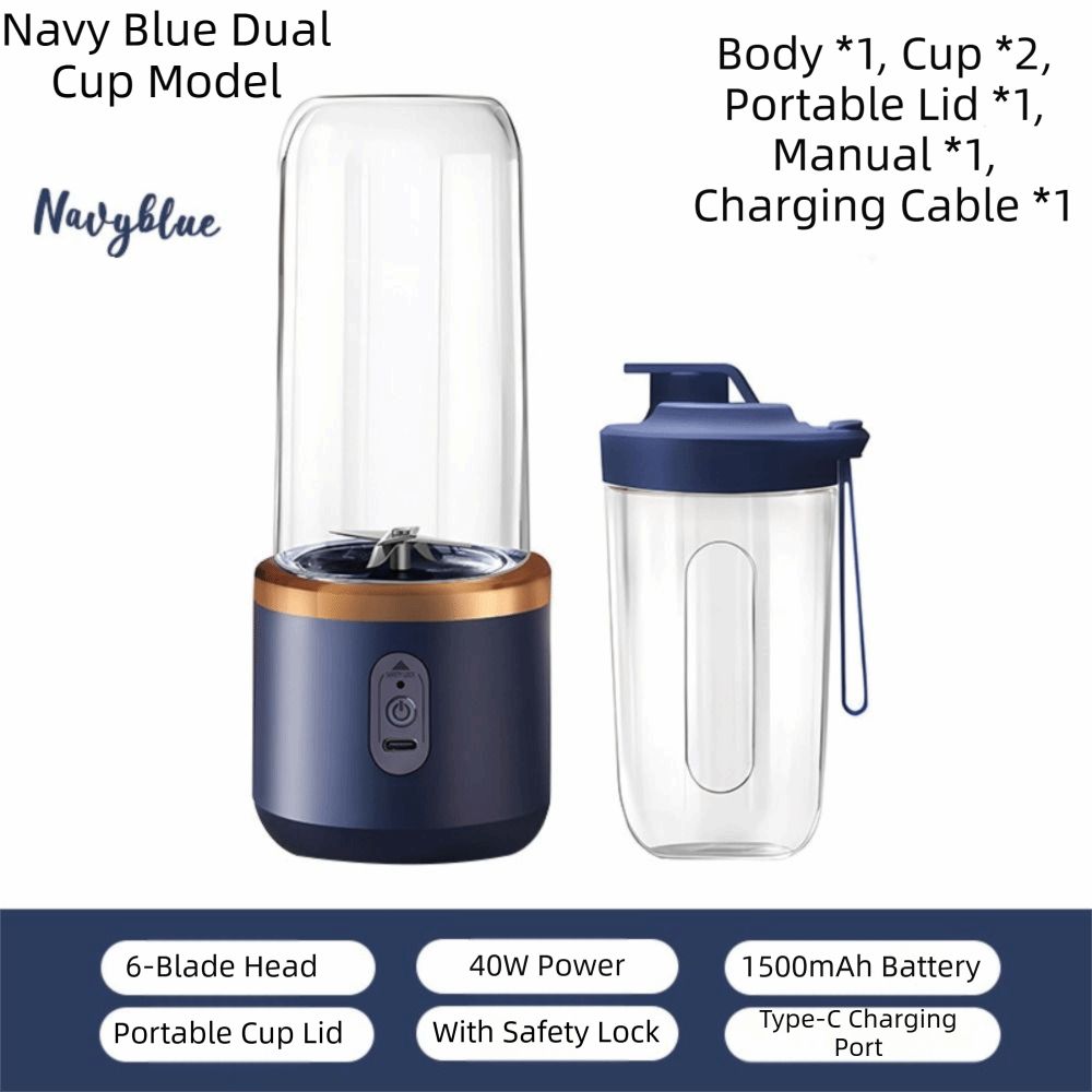 Sharp Blades USB Juicer Double Cup Mini Juicer Small Model Portable Juicer  Summer Use