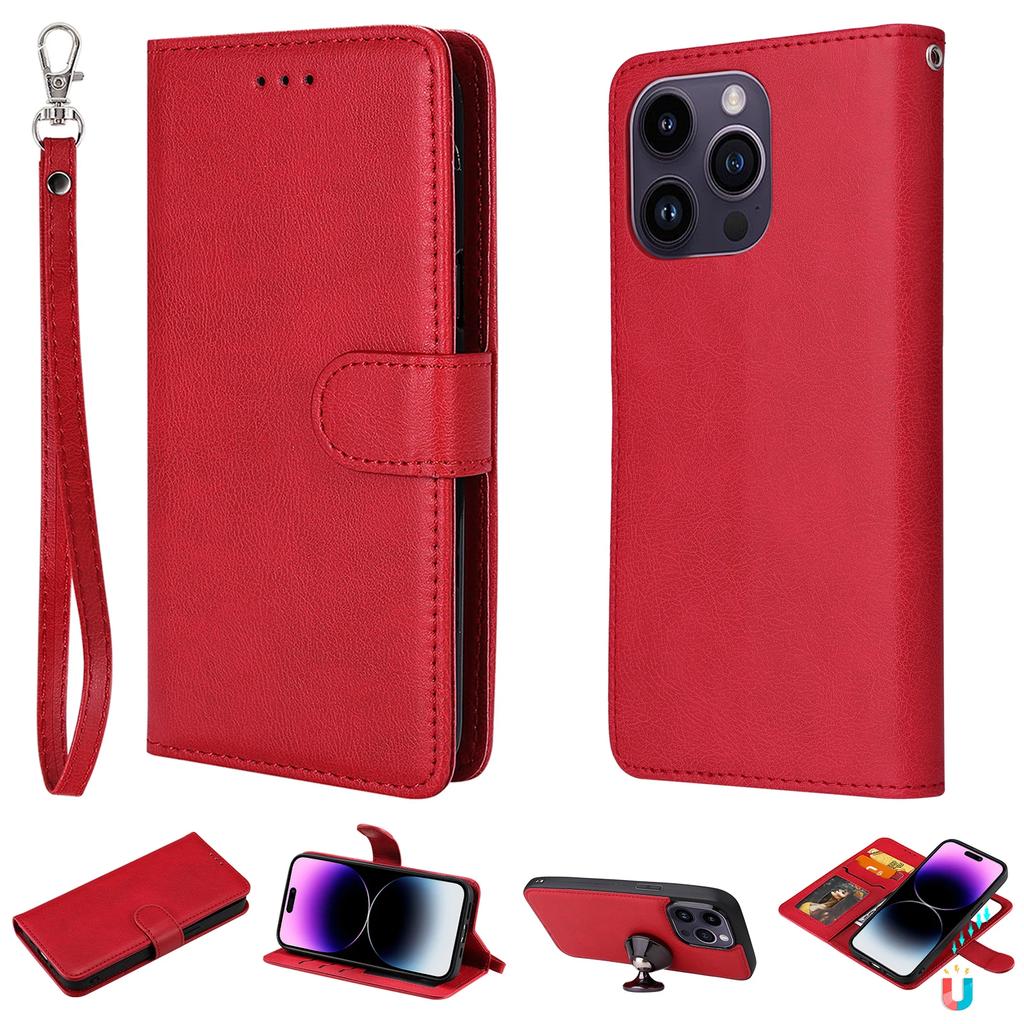 2 in 1 Detachable Cards Solt Wallet Leather Flip Case For iPhone 16 Pro Max 15 14 Plus 13 12 11 XS XR SE2022 Business Bag Cover