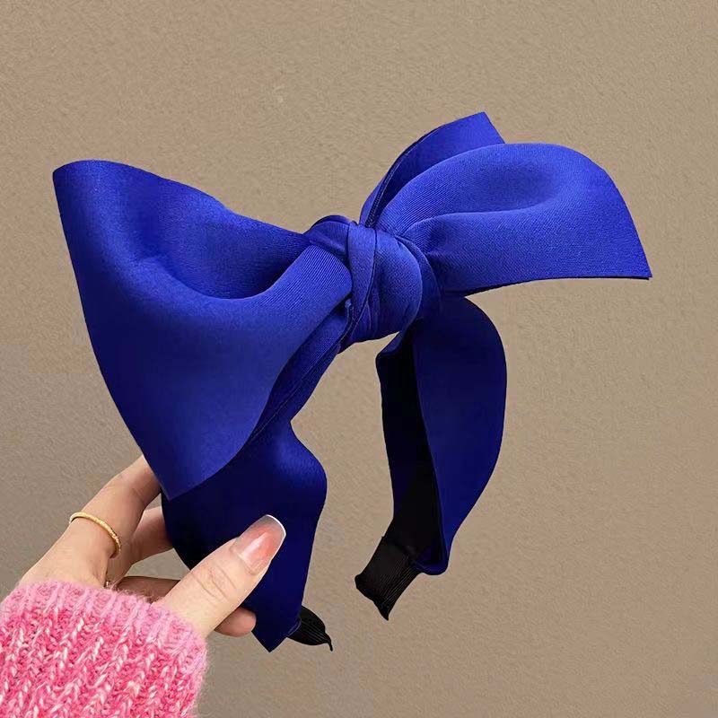 New Arrival Rose Red Big Bowknot Headband Hair Hoop For Women Korean Solid Color Wide Hair Band Bezel Hair Accessories