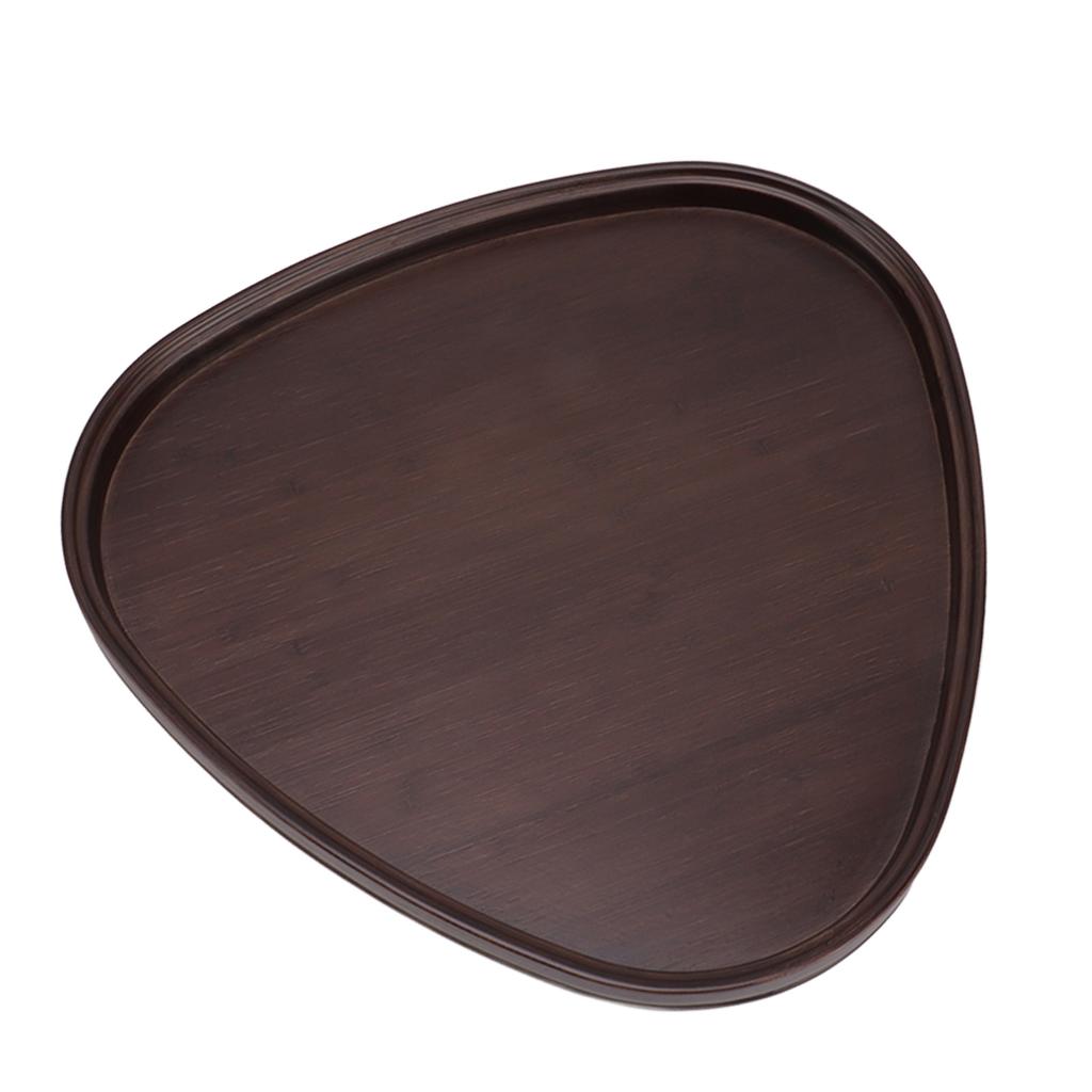 Wood Serving Tray Sturdy Bamboo Simple Elegant Triangular Multifunction Wooden Tea Tray for Cafe Office Dining Table
