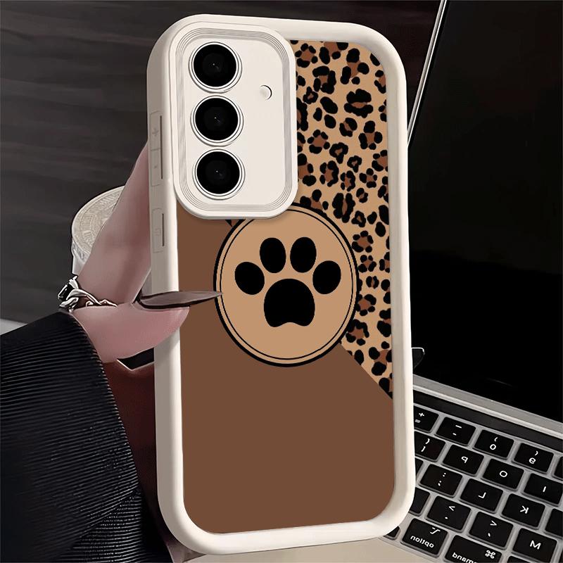 Phone Case for Samsung Galaxy S26 S25 Ultra S24 FE Dog Footprint Paw Cute Pattern Shell S23 Plus S22 + S21 S20 5G Soft Silicone
