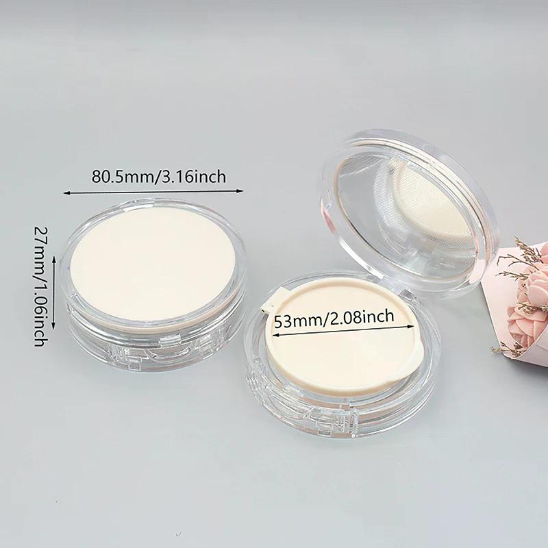 15g Empty Air Cushion Box with Sponge & Mirror, Portable Case for BB Cream Foundation