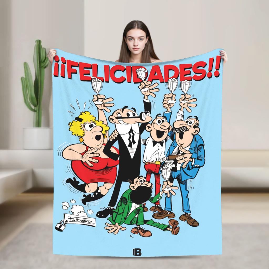 Blanket Decorative Mort & Phil Mortadelo y Filemón Throw Blanket  Flannel Bedspread For Home Decor Comfortable Sofa Bed Cover