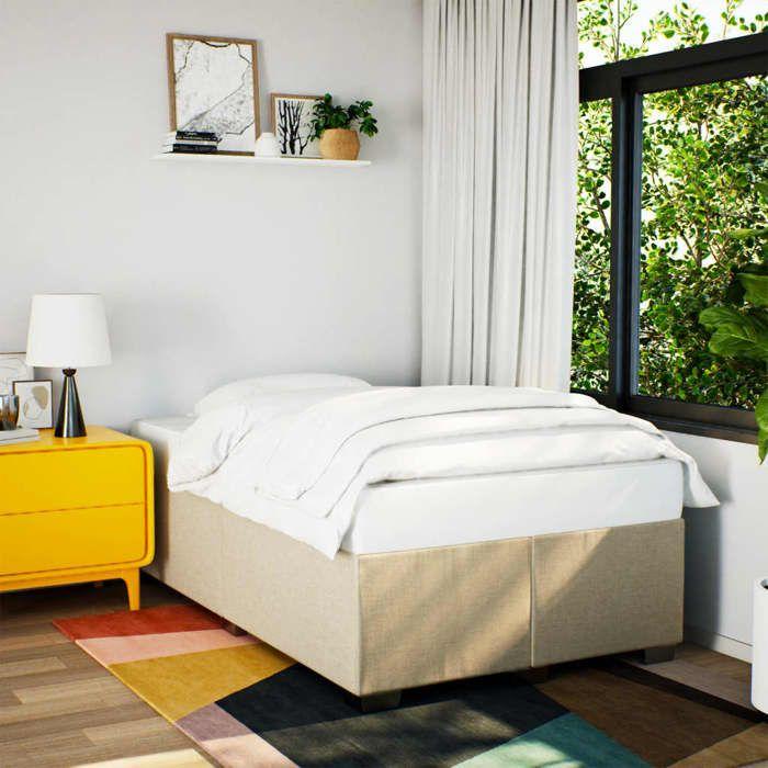 Maison Exclusive - Sommier à lattes de lit avec matelas Crème 120x200 cm Tissu