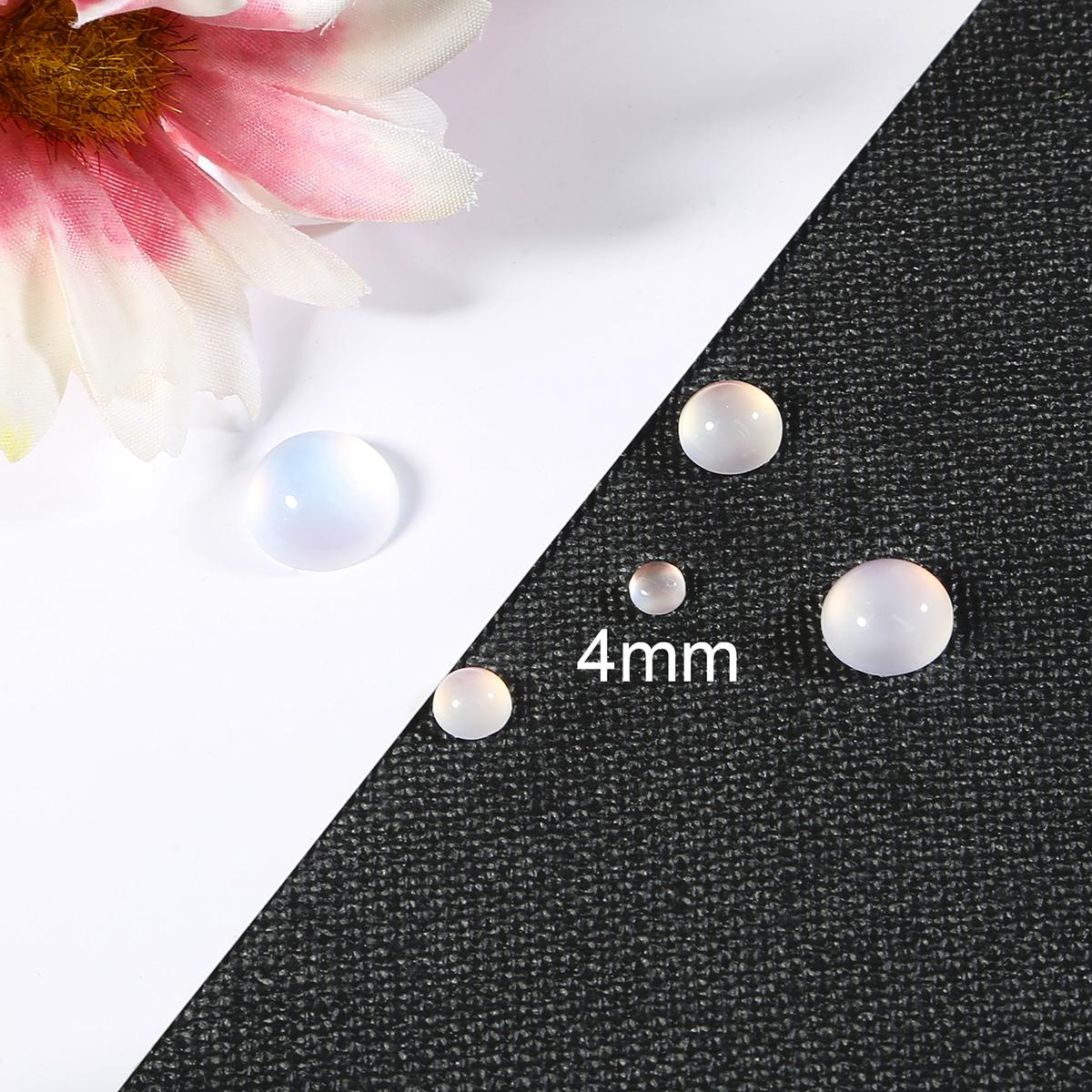 

20-50 шт. круглая плоская задняя прокладка из прозрачного стекла кабошон для DIY аксессуаров для одежды фурнитура 4mm 50pcs белый