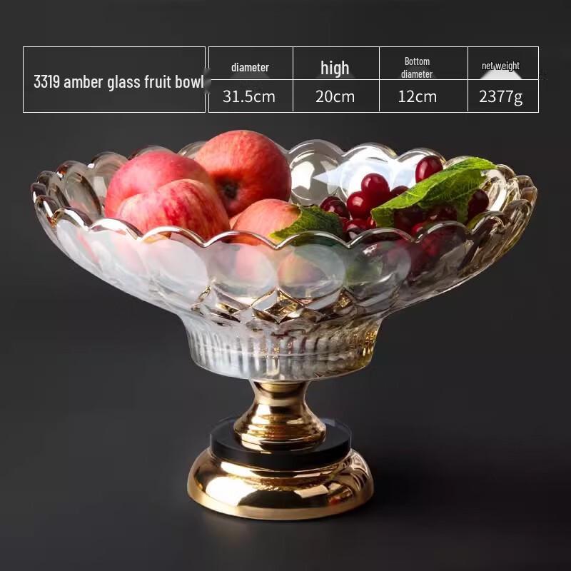 

Flavinmci European Crystal Glass Double-Layer Fruit & Snack Plate
