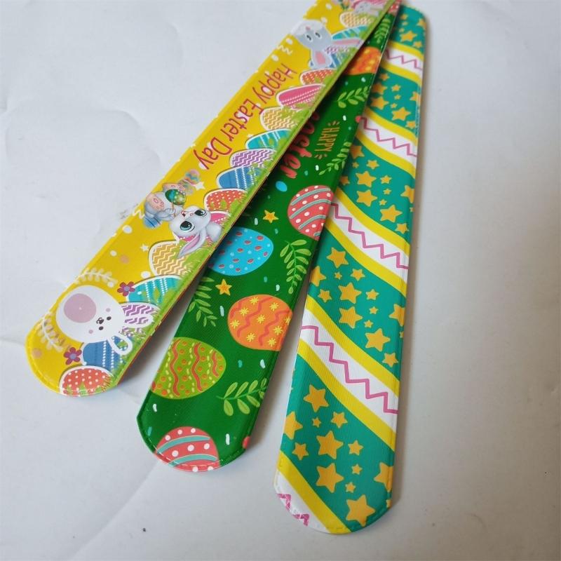 Set of 48pcs Easter Wristbands Surprise Snap Bracelets for Easter Parties Gatherings Snap Bracelets in Various Styles