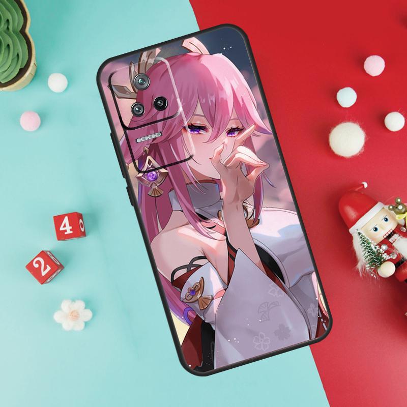 Genshin Impact Yae Miko Case For Xiaomi 13 12 Lite 11T 12T Pro 12X POCO X3 X5 F5 Pro F4 X4 GT M5s C40 F3 Back Cover
