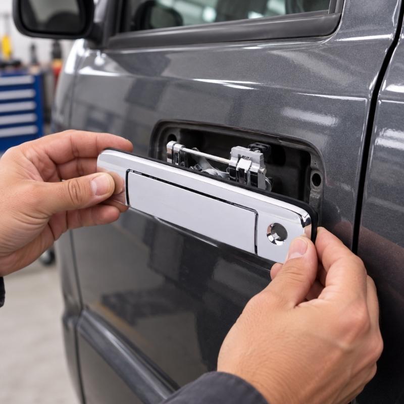 Mechanical Tailgate Handle Latches Opening Handle Assembly for S10 Pickup Application, with Integrated Return Spring and Right-Side Lock Opening