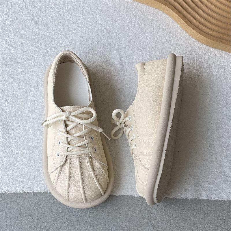 Autumn new lace-up shell head single shoes casual college style literary women's shoes flat-bottomed versatile small leather shoes women