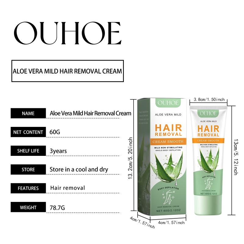 Effective Hair Removal Cream for Sensitive Skin Body Legs Underarms Gentle Moisturizing Formula Painless for Daily Care