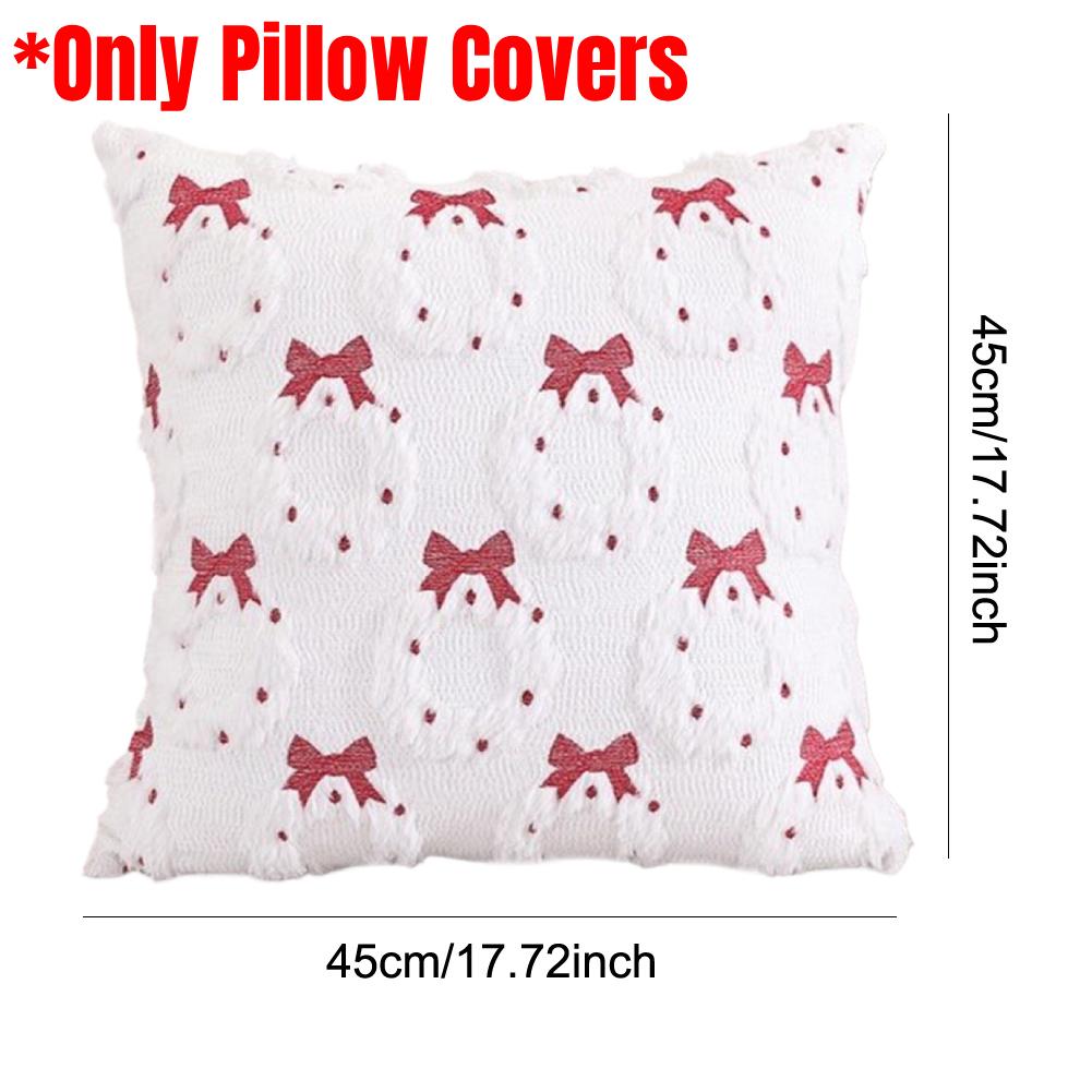 

3D Embroidered Snowman Throw Pillow Covers Winter Machine Washable PillowCase Soft Cushion Covers for Sofa Couch Bed Xmas Decor