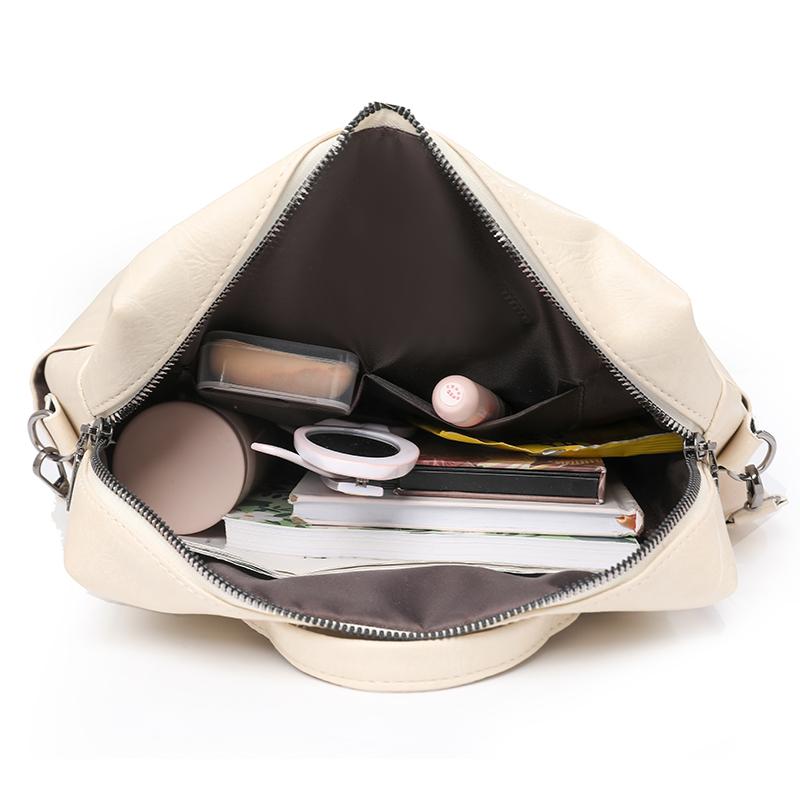 Large Capacity Women's Backpack Travel PU Backpack Student Schoolbag