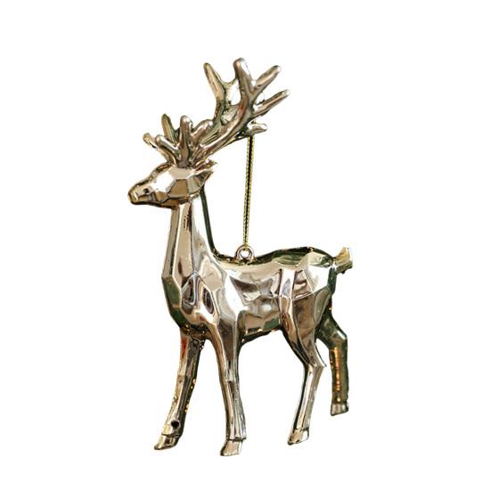 Christmas Ornaments Plastic Glitter Gold Snowflake/Reindeer/Angel Hanging Ornaments for Xmas Tree Winter Decoration