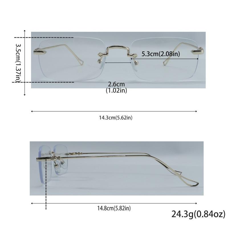 Elegant Rimless Square Frameless Glasses for Women - Chic Vintage Style Clear Lens