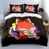 Cute Fox Noodle Art Set Soft Comfortable Duvet Cover Bedding Set Included 1*Duvet Cover & 2*Pillowcases Gift