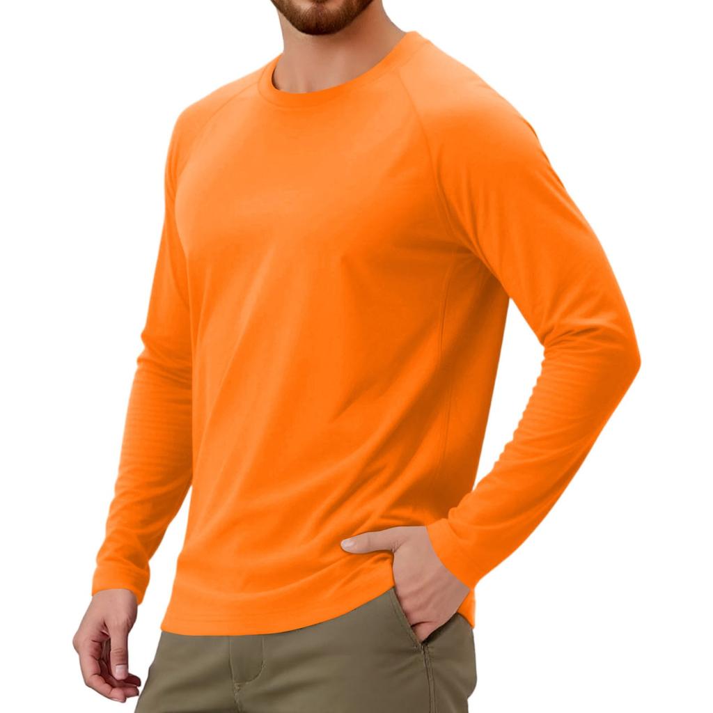 Men's Solid Color Raglan Long Sleeve Sports Top