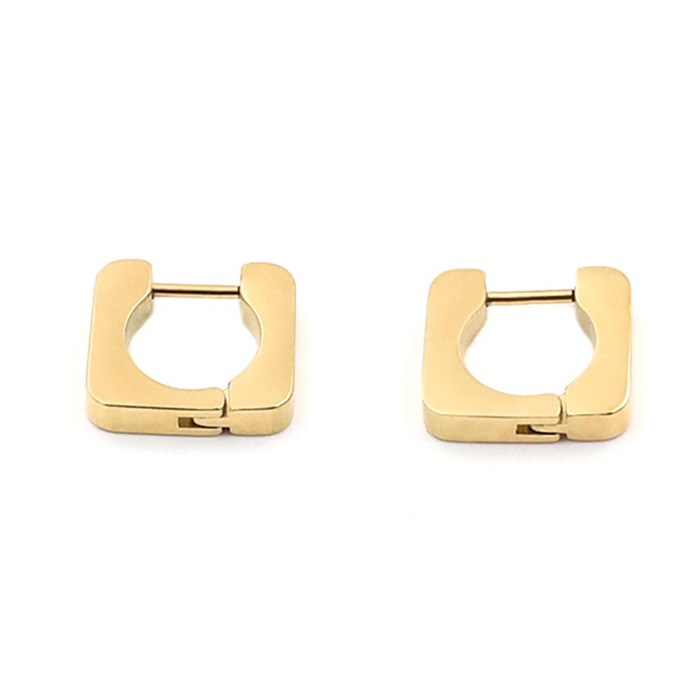 Specially For 18K Square Smooth Titanium Steel Earrings That Do Not Fade, Fashionable Ear Jewelry, High-End Niche