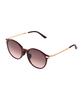 Heonteoaiweeo [Unisex] Round Folding Sunglasses - Burgundy Htc34