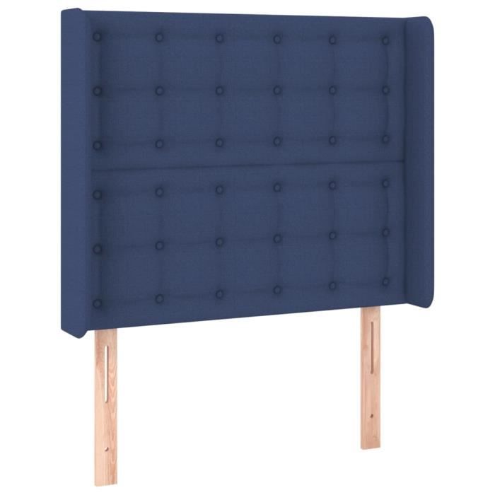 VidaXL Headboard with Ears Blue 83x16x118-128 Cm Fabric3119994