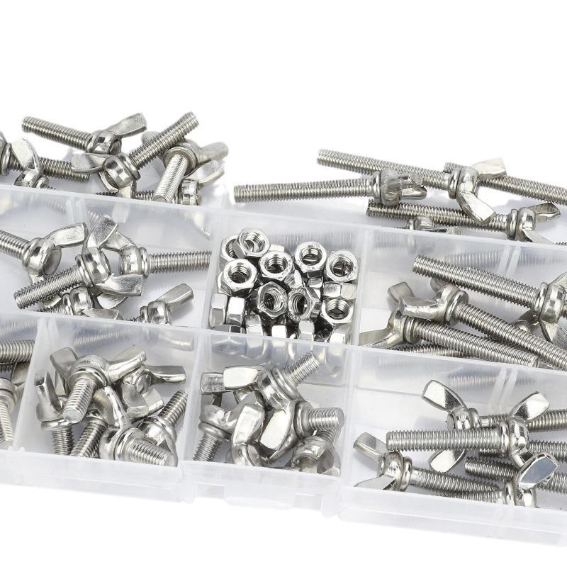 304 Stainless Steel Thumb Screw Set - Mixed Butterfly Bolts (DIN315)