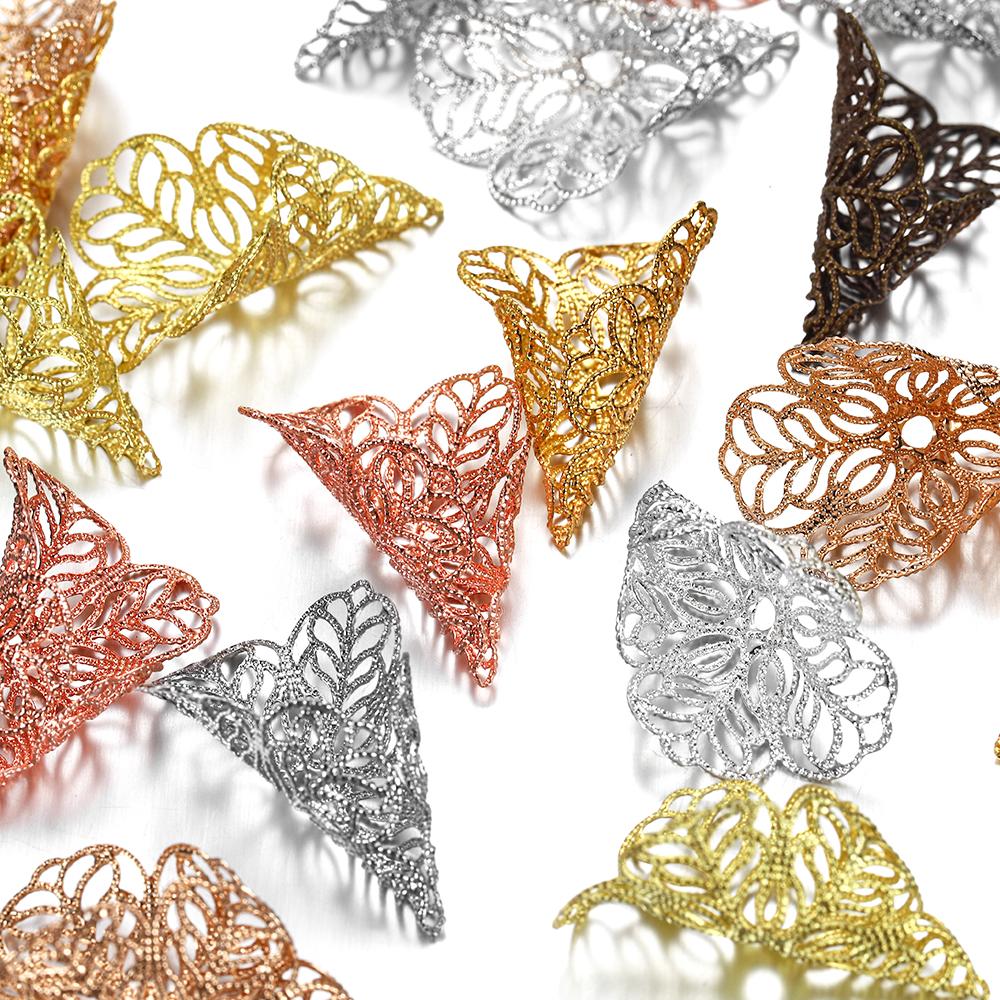 20 piezas 23x28mm Tapones de Cuentas Dijes Antiguos Colgante Forma de Flor Para Fabricación de Joyas Suministros DIY Pendientes Accesorios