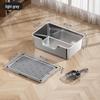 Large Stainless Steel Top-Entry Cat Litter Box with Anti-Splash Design and Deodorizing Features
