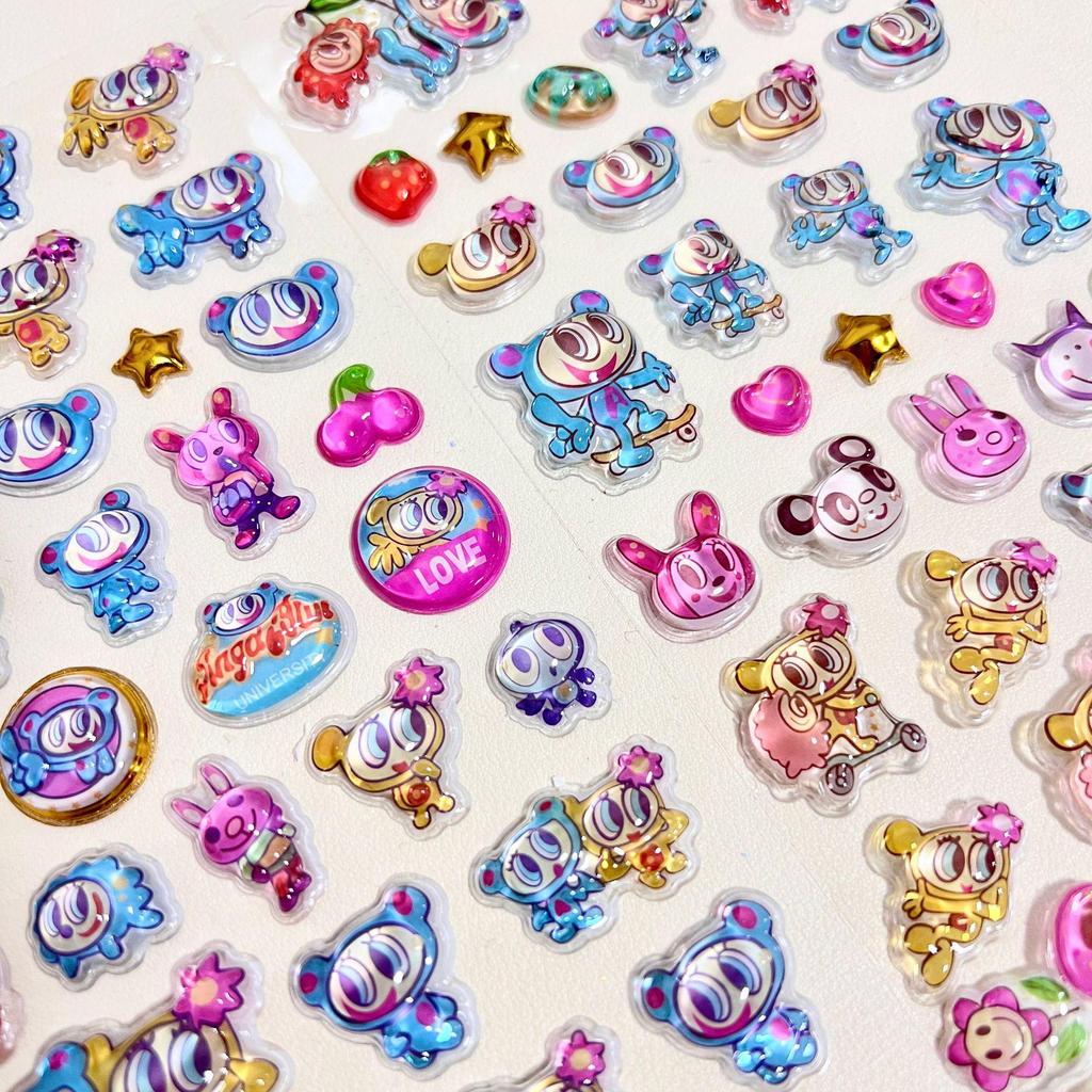 3D Angel Blue Disney Stickers: Japanese Embossed Collection for Kids, Girls, and Student Decoration