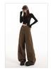 American Retro 2026 High-Waisted Wide-Leg Brown Jeans for Women