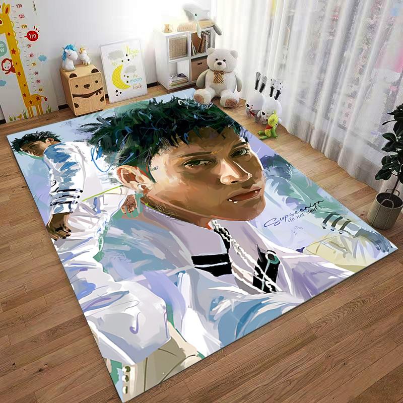Joji Singer Digital Painting Portrait White Outfit Poster Art cinematic poster floor mat for media room, soft washable area rug for nursery playroom