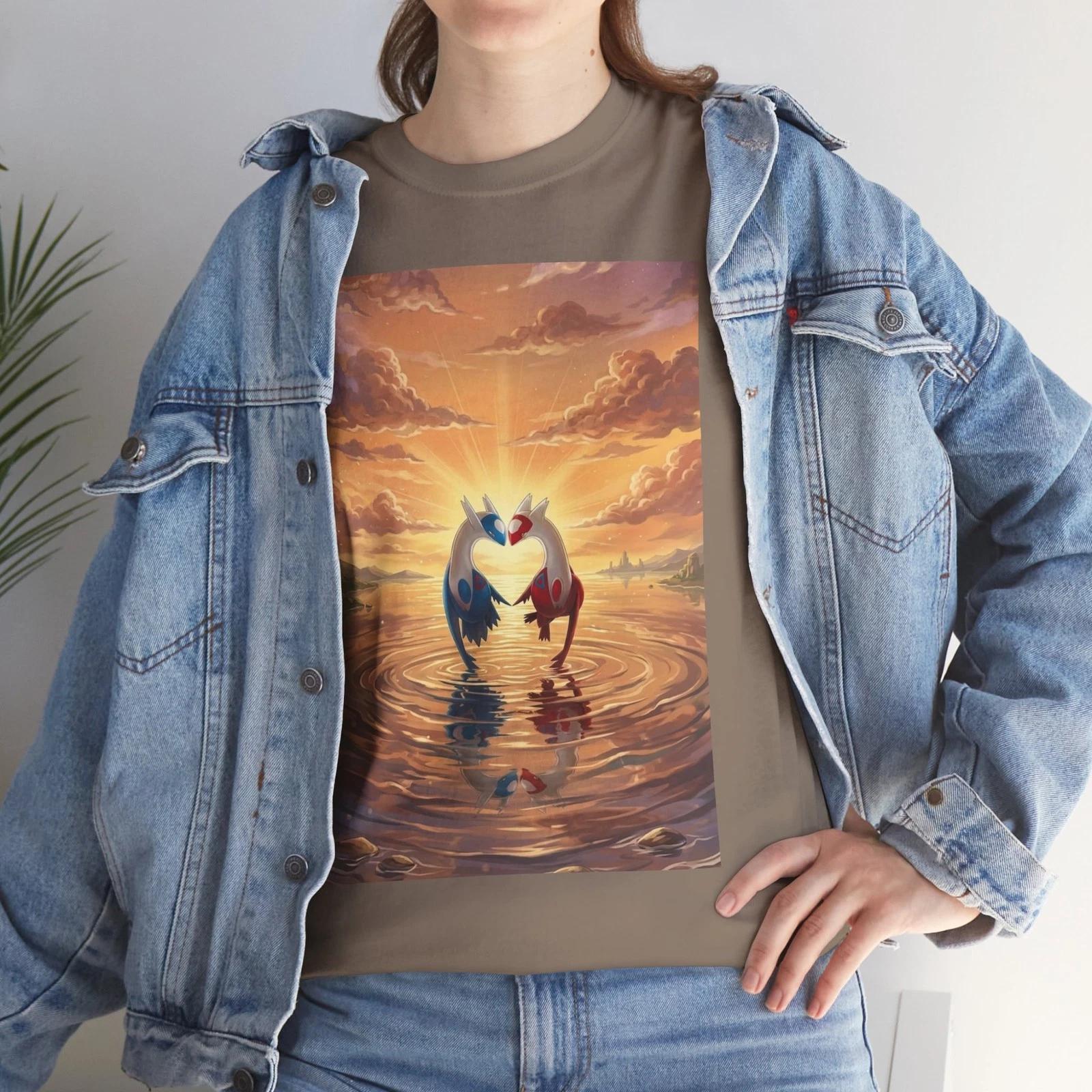 Sunset Dragon Embrace - Unisex T-Shirt 2XL