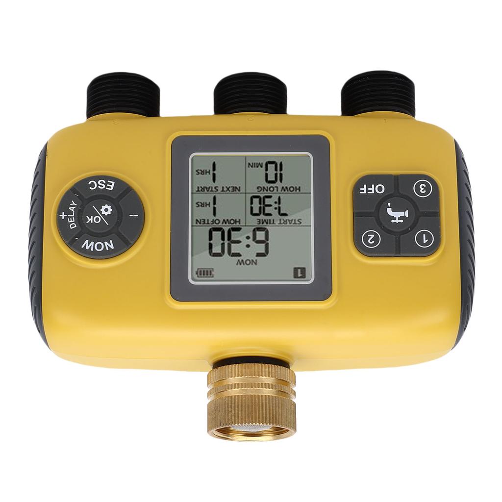 3 Zone Sprinkler Timer Programmable Manual Automatic Watering System with Brass Inlet Rain Delay IPX5 Waterproofing for