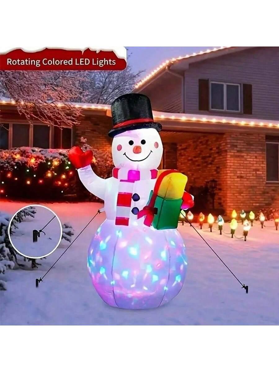 Set 1 New cross-border Christmas Inflatable Christmas Snowman Inflatable Christmas Snowman Decorated With Lights