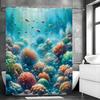 Ocean Small Fish Coral Reef Shower Curtain, Bathroom Decorative Shower Curtain, Waterproof Shower Curtain with Hooks