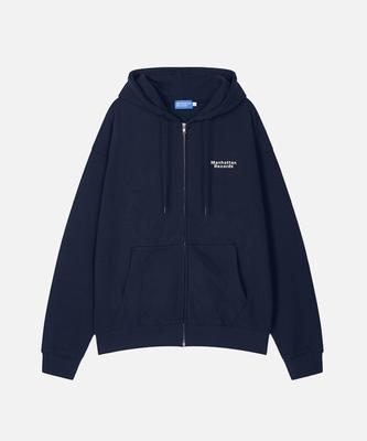 Manhattan Records Classic Logo Zip Up Hoodie - Navy