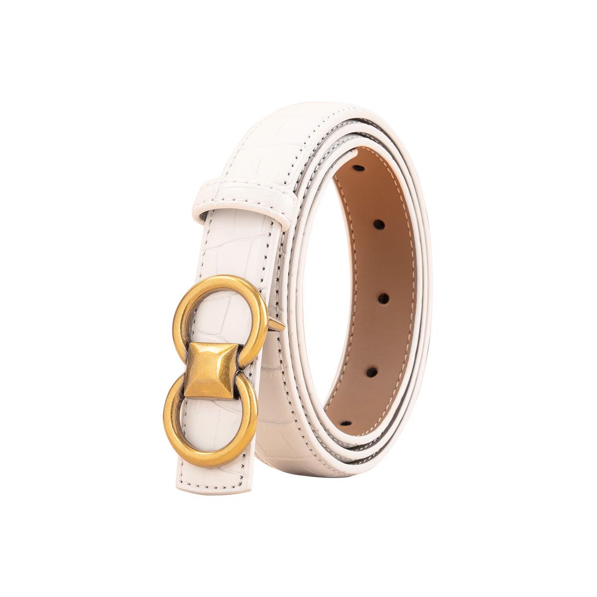 2026 Women s Smooth Buckle Leather Belt: Two-Layer Cowhide, Casual Versatile High-End Waist Cincher 105 cm