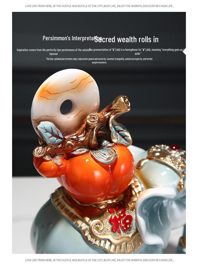 Wishful Elephant Ornaments: Bring Wealth & Fortune To Your Home Décor, Perfect for Entrance, TV Cabinet, Living Room, or Housewarming Gift