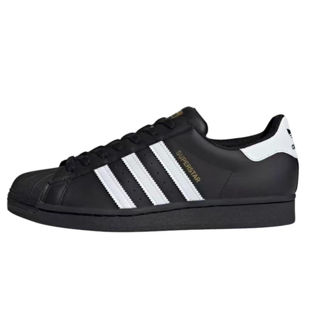adidas Oryginalne SUPERSTAR Antypoślizgowe Odporne na ścieranie Niskie Buty do Skateboardu Unisex Czarne Szare EG4959(Zespół645-)