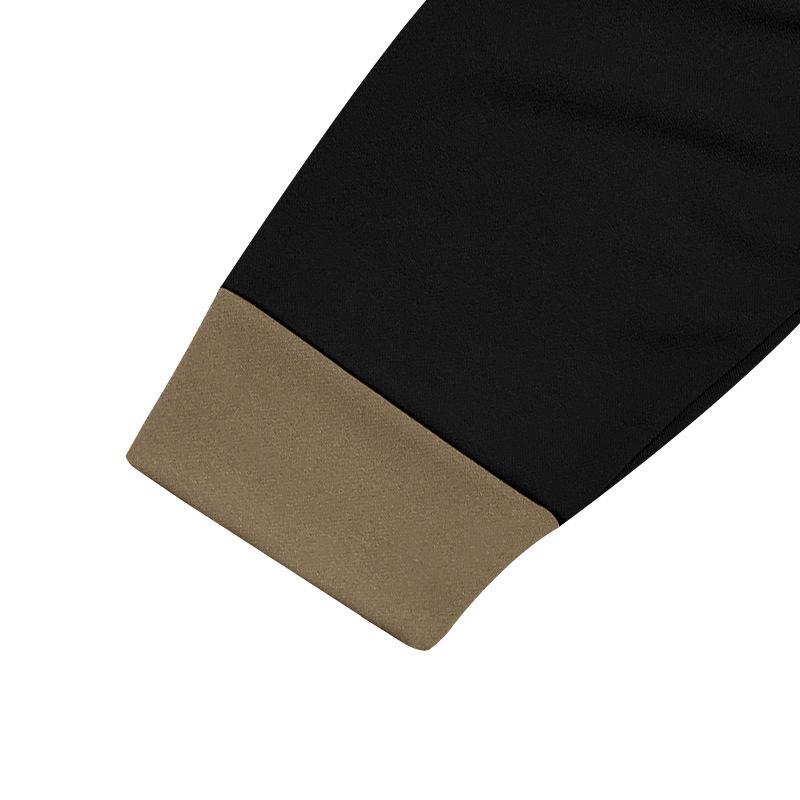 Men's Autumn New American Retro Long-sleeved Colour Blocking Henry Collar Bottoming Shirt Men's T-shirt