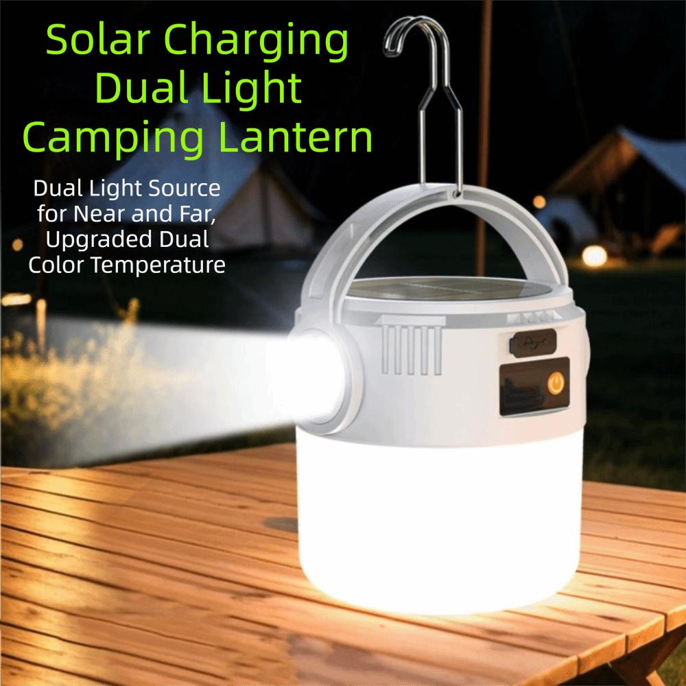 LED Light Solar Powered Light IP55 Waterproof Ultra Bright Camping Light Multi Functional USB Rechargeable Hanging Lantern