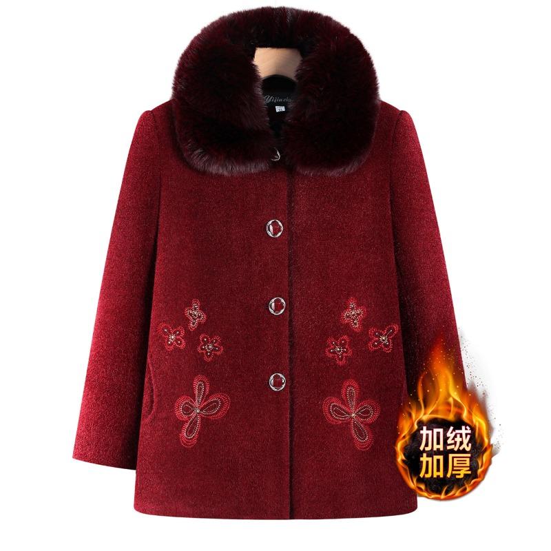 Winter Coat New Women's Fleece Thickened Woolen Coat Imitation Mink Fur Collar Clothes