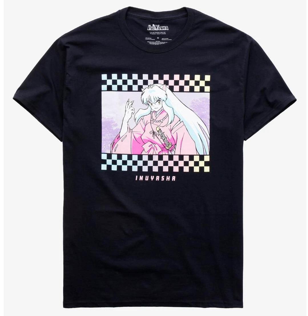 Аниме Инуяша КЛЕТЧАТАЯ Футболка НОВАЯ с бирками Аутентичная и Официальная L