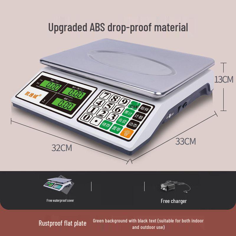 Impact-Resistant Electronic Pricing Scale for Business, Commercial Kitchen, and Vending: Durable and Drop-Proof Kilogram Measurement