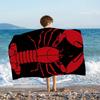 Crawfish Print Sand-Proof Beach Towel, Ultra Absorbent Quick-Dry Soft for Swimming Camping Yoga