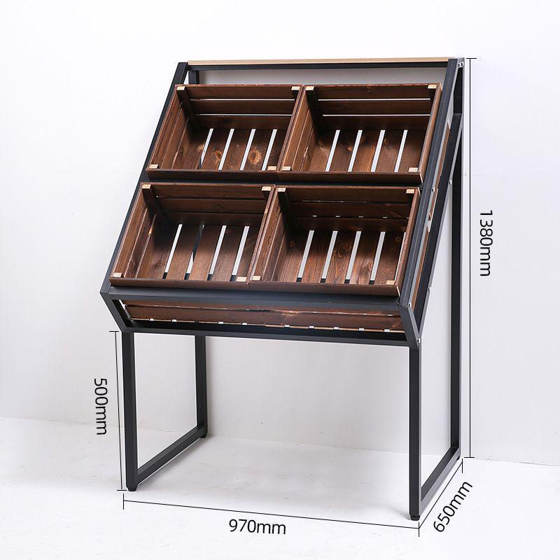 Solid Wood Fresh Produce Display Rack for Supermarkets & Convenience Stores