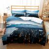 Cityscapes King Queen Duvet Cover Tall Buildings Landscape Bedding Set Busy Traffic View Quilt Cover Polyester Comforter Cover